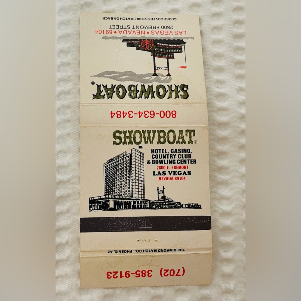 Matchbook Showboat Las Vegas Matchbox